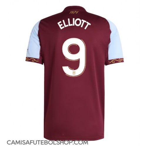 Camisa de time de futebol Aston Villa Harvey Elliott #9 Replicas 1º Equipamento 2025-26 Manga Curta
